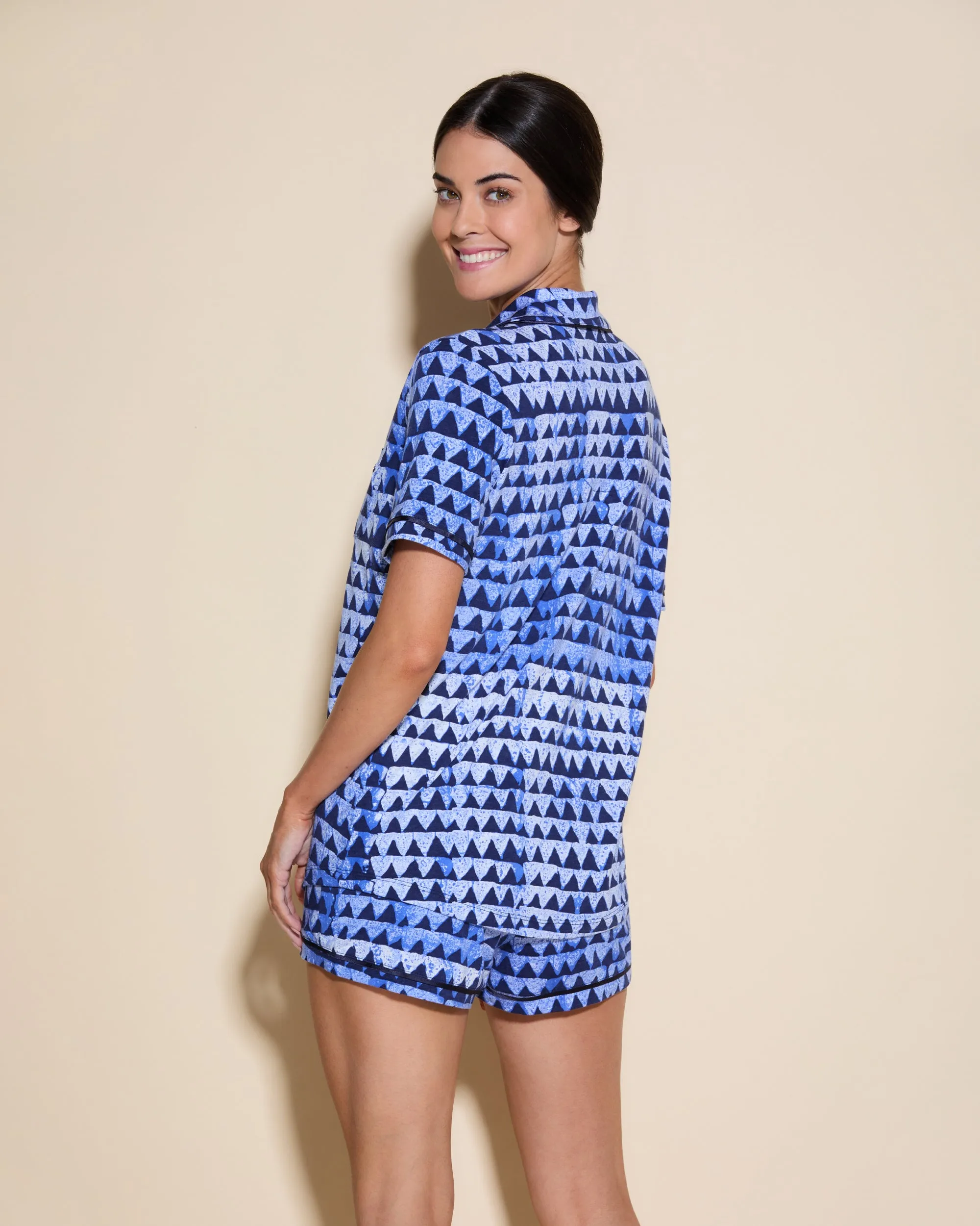 Short Sleeve Top & Boxer Pajama Set