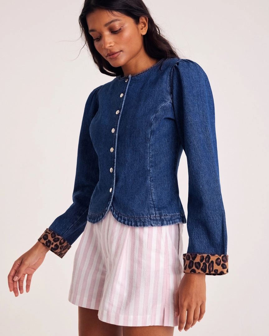 Short Simon rayures rose et blanc
