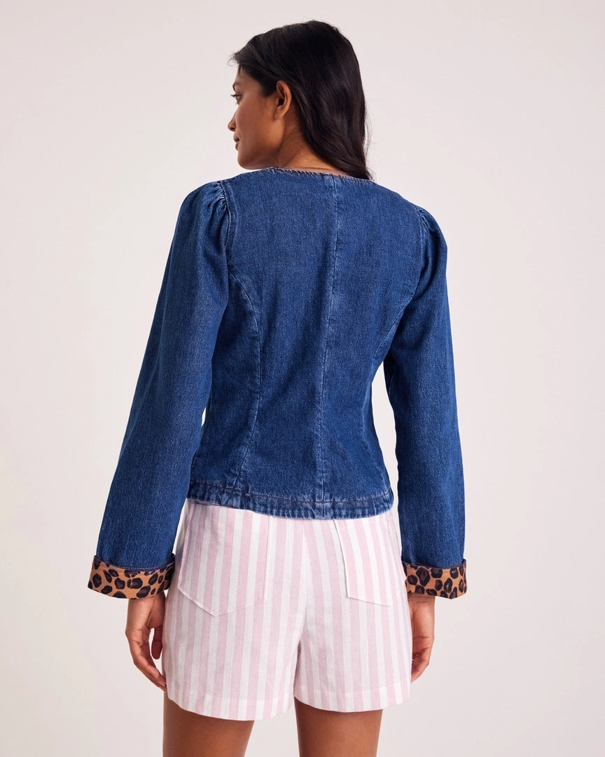 Short Simon rayures rose et blanc