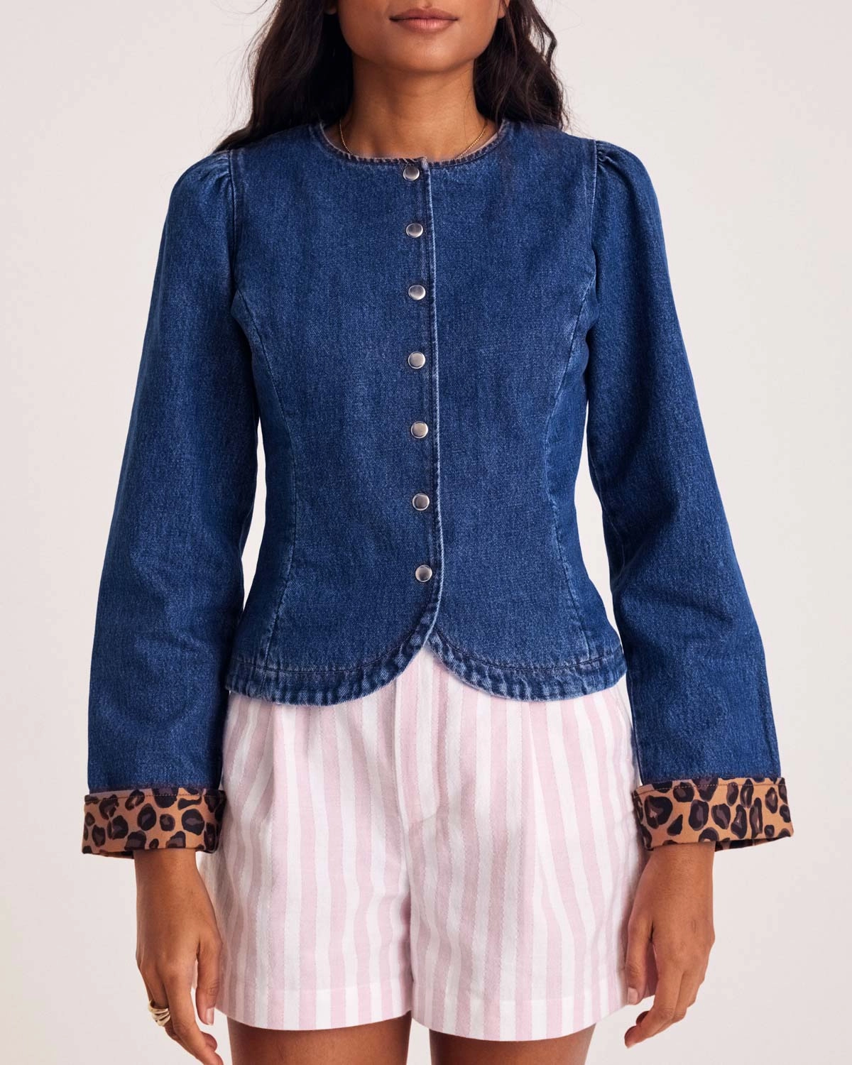 Short Simon rayures rose et blanc