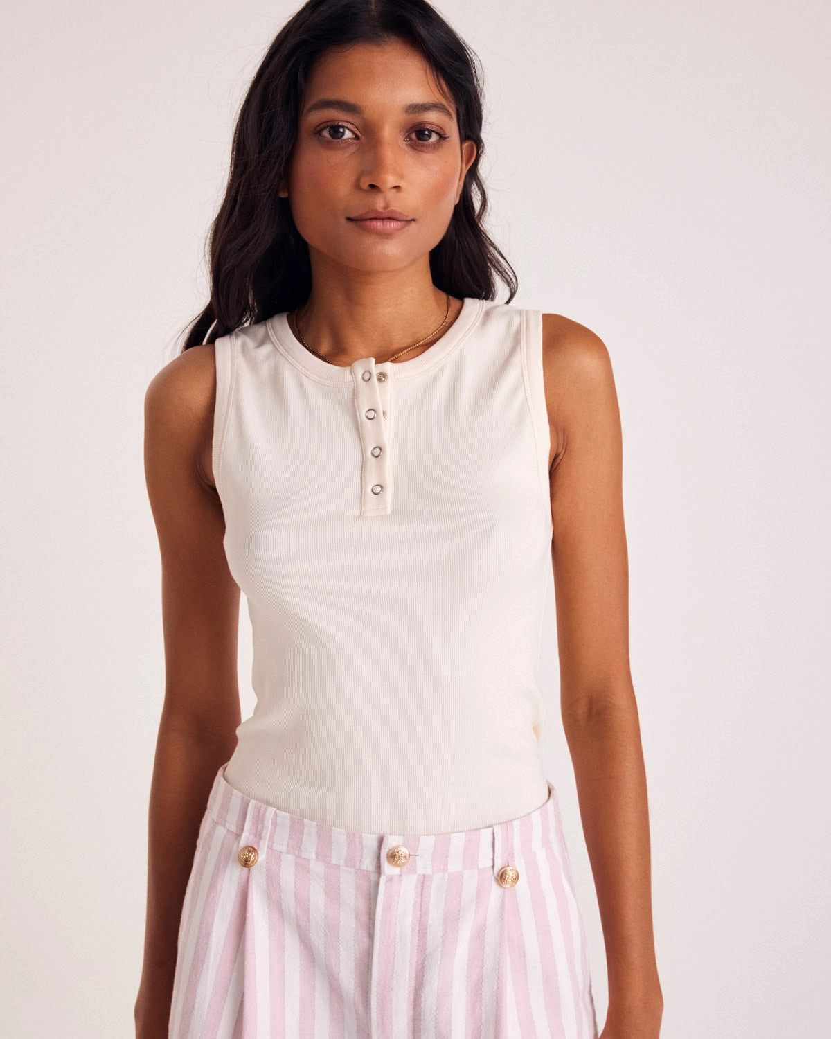 Short Simon rayures rose et blanc