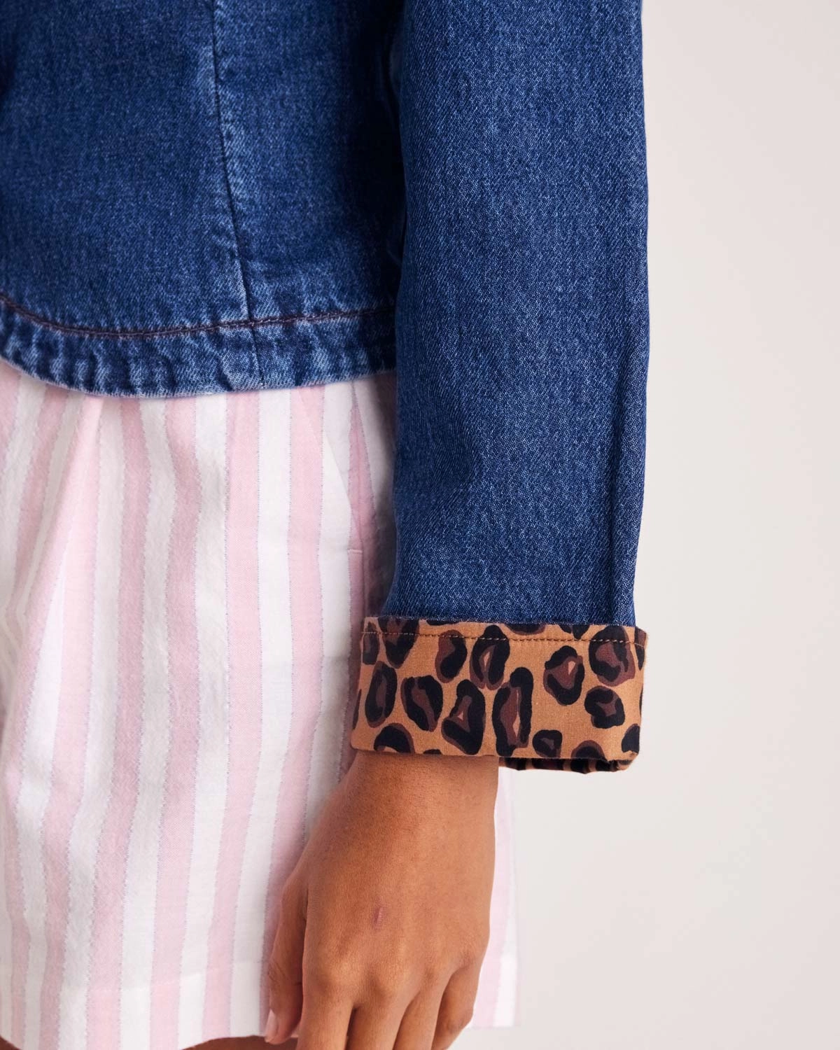 Short Simon rayures rose et blanc