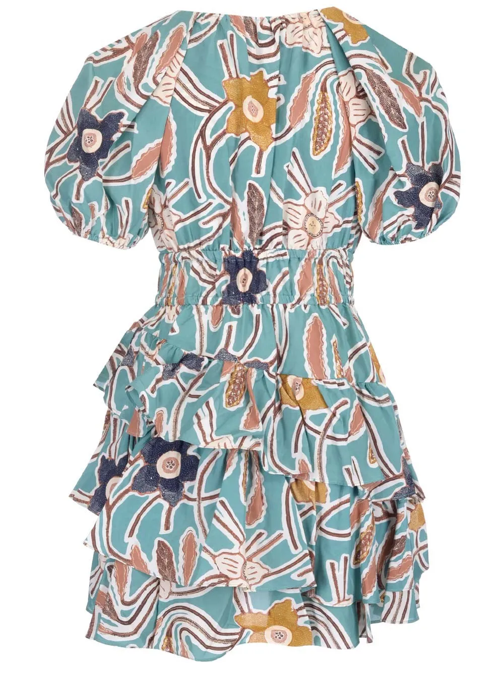 Ulla Johnson Farah Allover Floral Printed V-Neck Dress