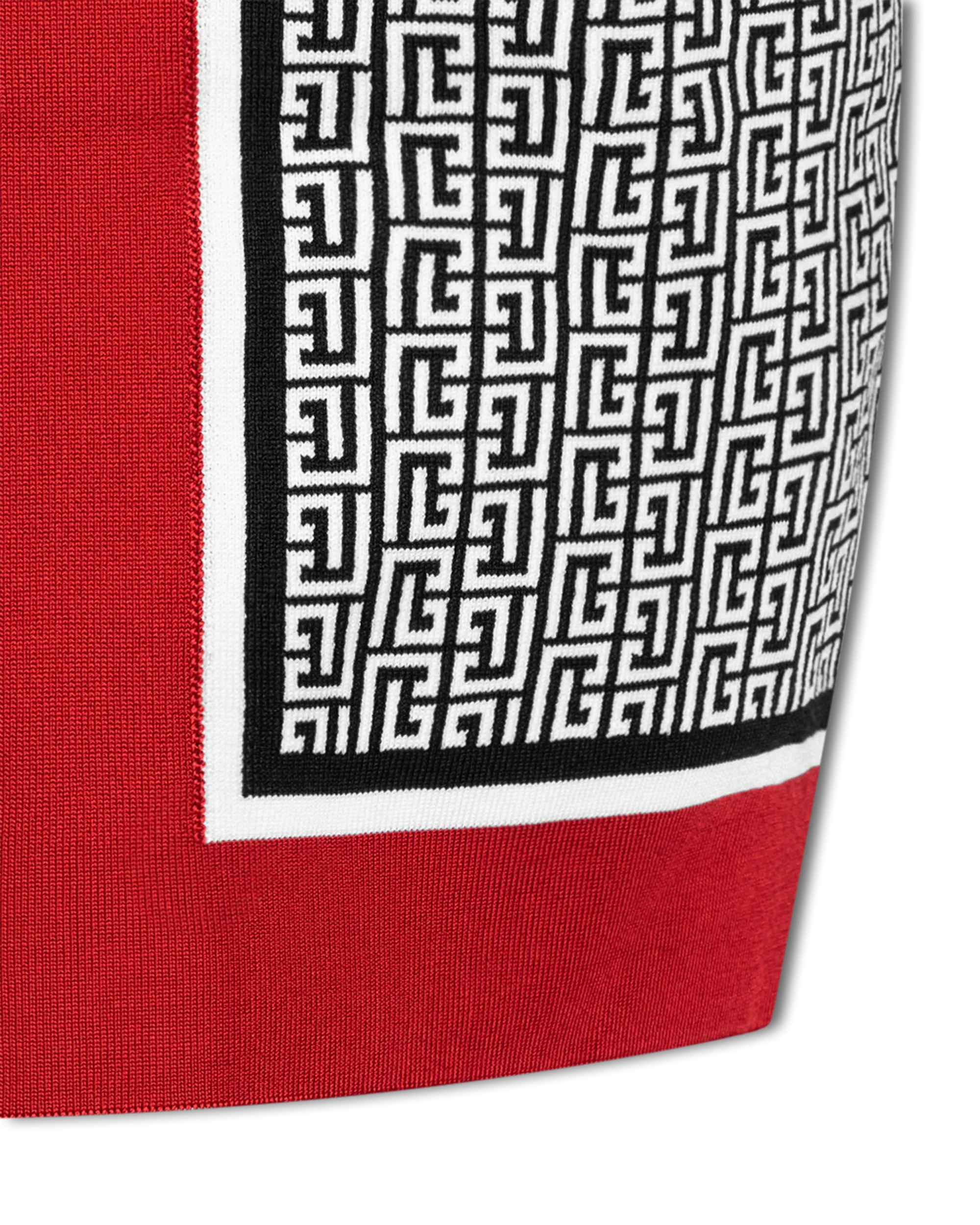 V-Neck Monogram Knit Mini Dress