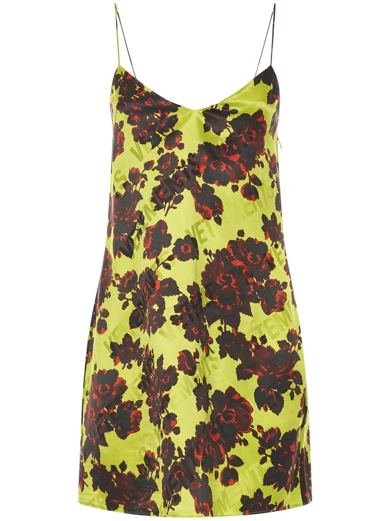 Vetements Floral Printed V-Neck Dress