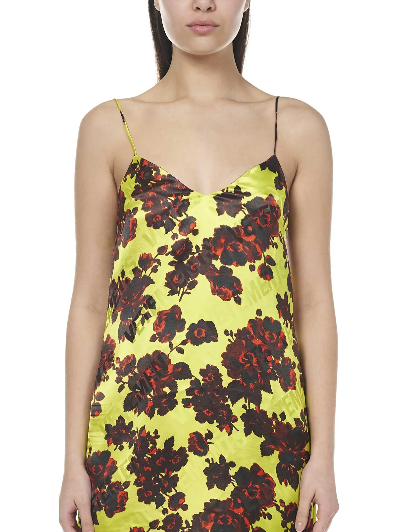 Vetements Floral Printed V-Neck Dress