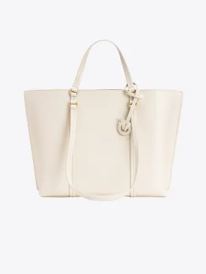 White Tumbled Leather Shopper Bag