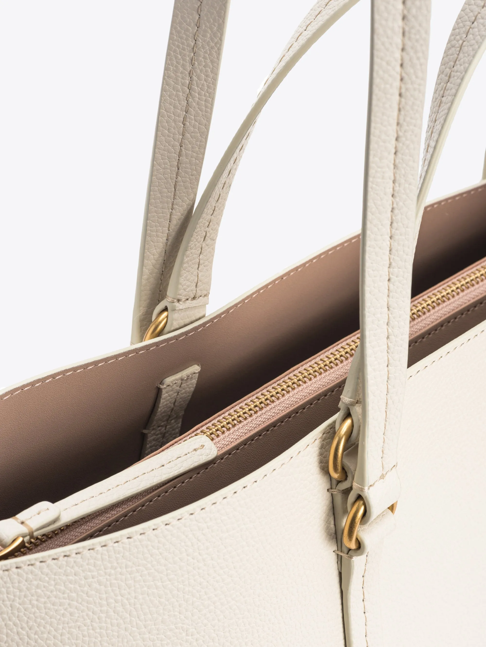 White Tumbled Leather Shopper Bag