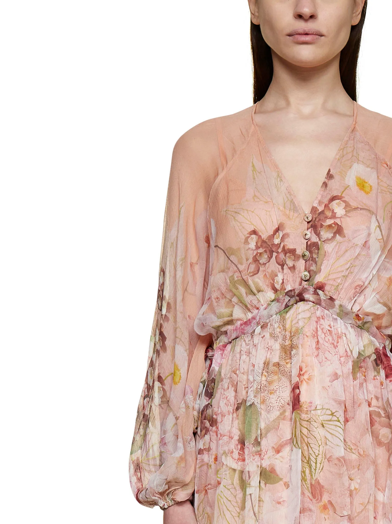 Zimmermann Allover Floral Printed V-Neck Dress